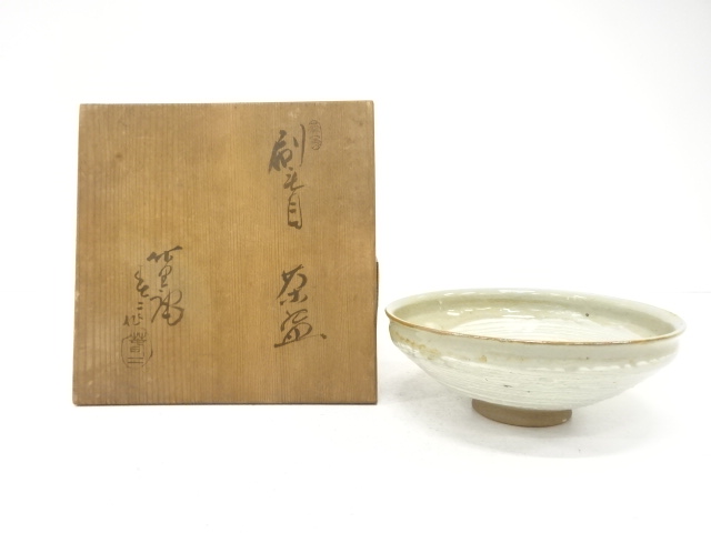 JAPANESE TEA CEREMONY / TEA BOWL CHAWAN / BRUSH-MARKED